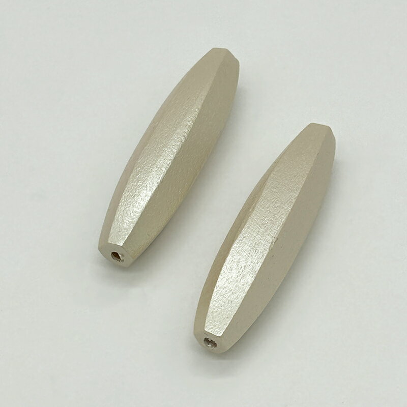 ウッドパール 通し穴 長ナツメカット キスカ ウッドビーズ ウッドパーツ 木製ビーズ デザインビーズ パ..