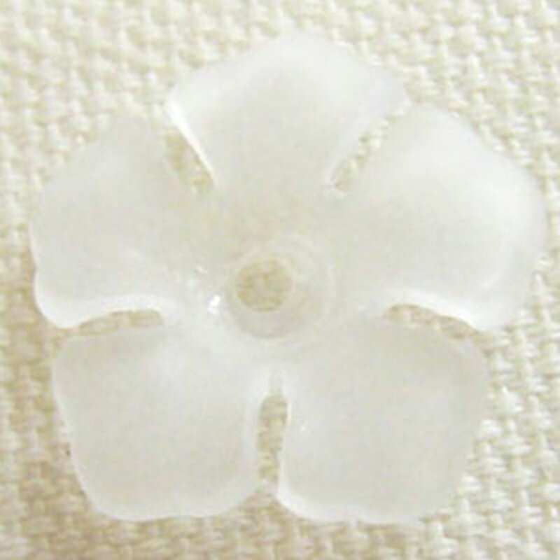 Rakuten - アクリル花 PB6 12mm・1穴 マットクリスタル 5個 フラワーパーツ 花モチーフ 花びらモチーフ アクセサリーパーツ ハンドメイド クラフト材料 手作り 透け感 ハンドメイド材料