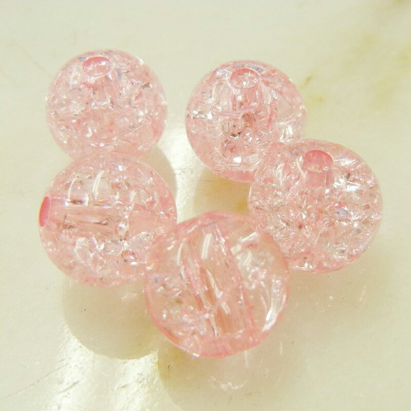 クラッシュビーズ CLASH ライトローズ 10個 ラウンドビーズ 手作りアクセ素材 透明感 アクセサリーパーツ ハンドメイド クラフト材料 手作り 透け感 ハンドメイド材料