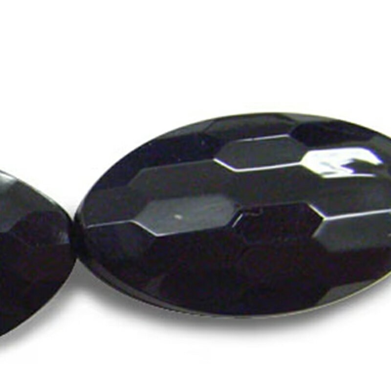 アクリル(通し穴) ACL896 約30×16mm ブラック 3個 カット入り ビーズ 穴あき アクリル製 パーツ素材 軽量 楕円ビーズ ハンドメイドパーツ ハンドメイド資材