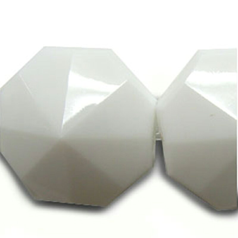 アクリル(通し穴) ACL901 約28×28mm 太白 2個 カット入り ビーズ 穴あき アクリル製 パーツ素材 軽量 多角ビーズ ハンドメイドパーツ ハンドメイド資材