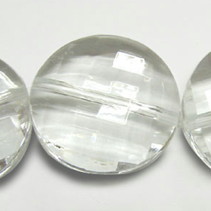 アクリル(通し穴) ACL902 約28×28mm クリア 3個 カット入り ビーズ 穴あき アクリル製 パーツ素材 軽量 丸ビーズ ハンドメイドパーツ ハンドメイド資材