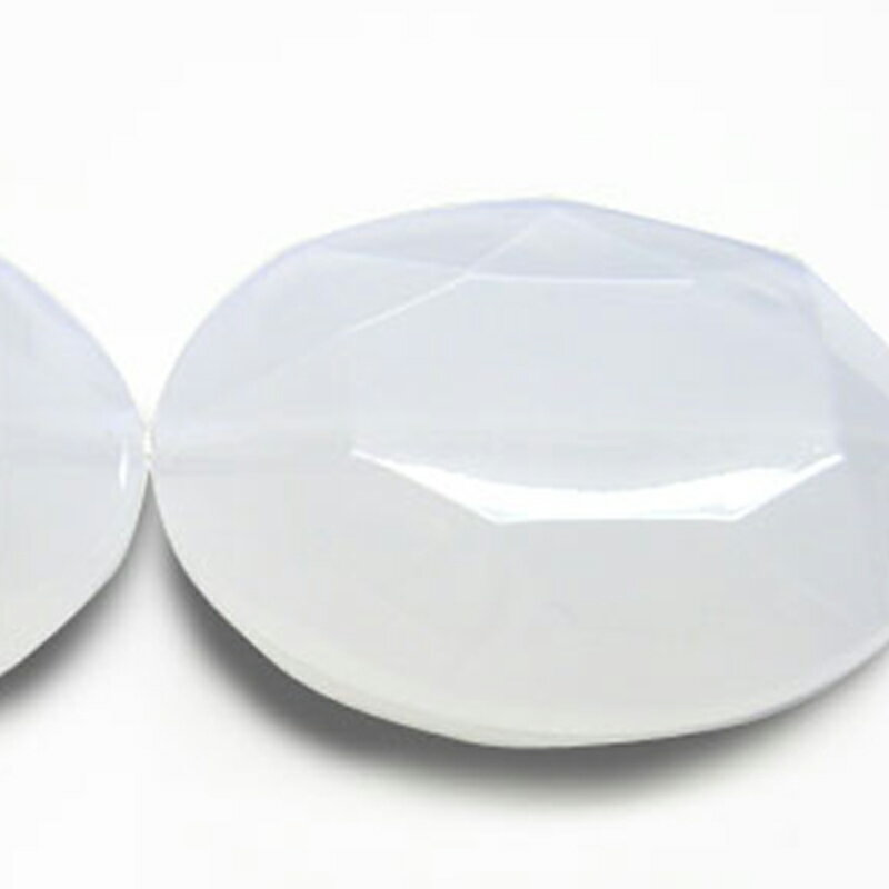アクリル(通し穴) ACL903 約38×26mm ミルキー 2個 カット入り ビーズ 穴あき アクリル製 パーツ素材 軽量 丸ビーズ ハンドメイドパーツ ハンドメイド資材