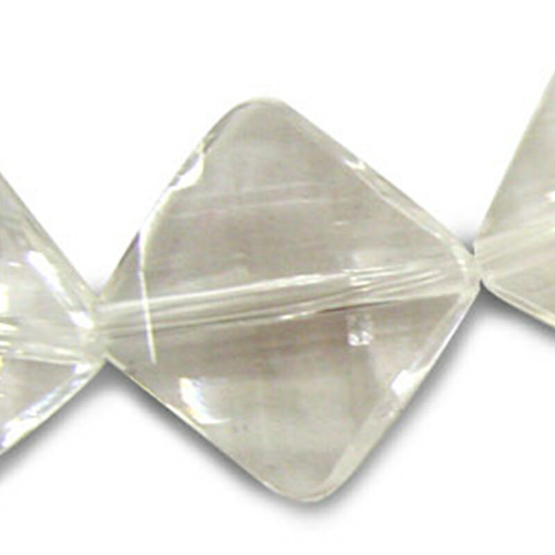 アクリル(通し穴) ACL915 約18×18mm クリア 5個 カット入り ひし型 ビーズ 穴あき アクリル製 パーツ素材 軽量 ハンドメイドパーツ ハンドメイド資材