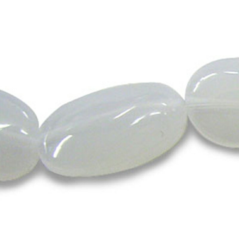 アクリル(通し穴) ACL929 約18×11mm ミルキー 6個 ビーズ 穴あき 楕円型 アクリル製 パーツ素材 軽量 ハンドメイドパーツ ハンドメイド資材