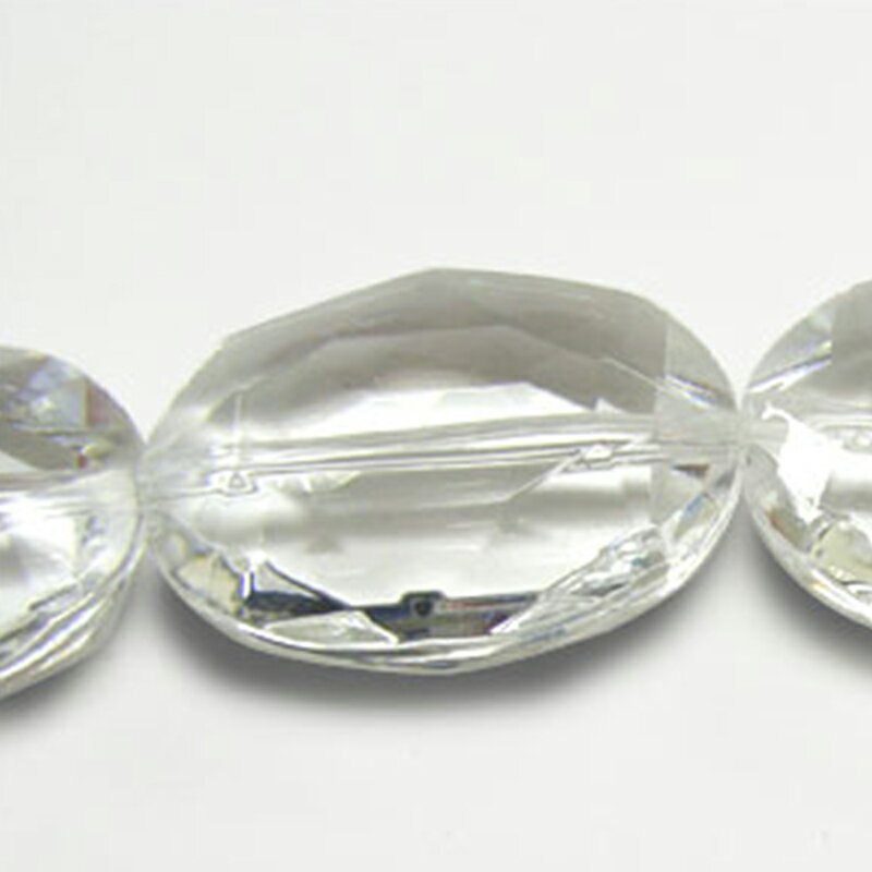 アクリル(通し穴) ACL951 約25×18mm クリア 4個 カット入り ビーズ 穴あき 楕円型 アクリル製 パーツ素材 軽量 ハンドメイドパーツ ハンドメイド資材
