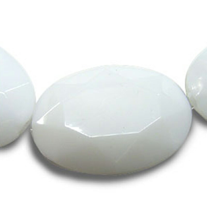 アクリル(通し穴) ACL951 約25×18mm 太白 4個 カット入り ビーズ 穴あき 楕円型 アクリル製 パーツ素材..