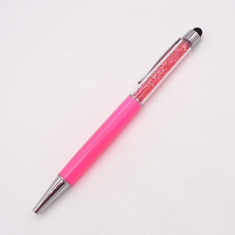 キラキラボールペン 蛍光ピンク B-PEN 150mm 1本 タッチペン ボールペン ノベルティ キラキラ プレゼント ギフト 推し活 ファン活 メンカラ メン...