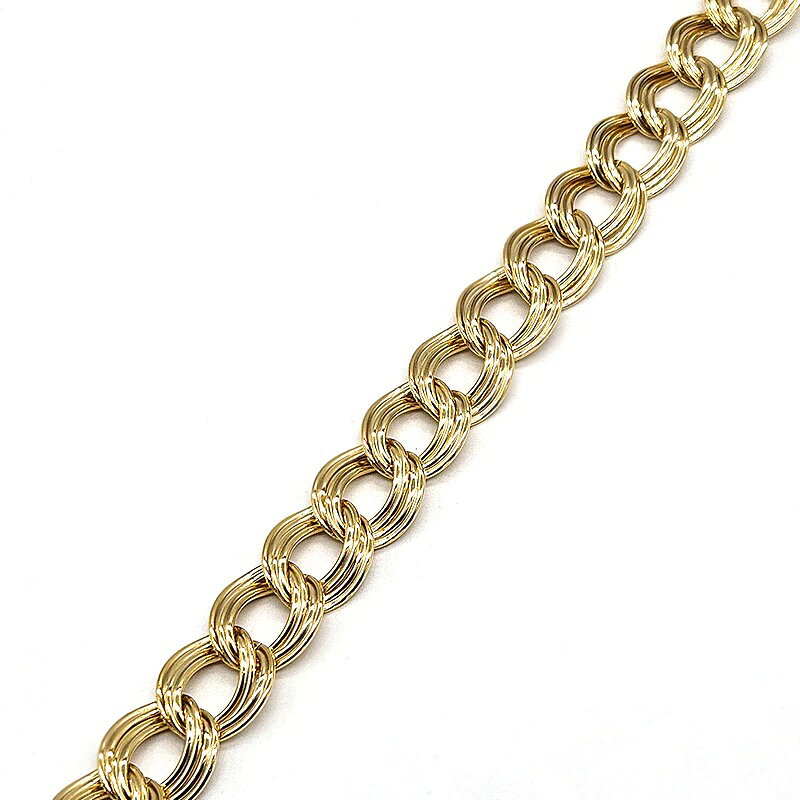 デザインチェーンです。 【サイズ】 太さ：約14mm 線径：約1mm 品番 T312 販売単位 10cm単位(切り売り) ※数量「1」の場合は「10センチ」、数量「2」の場合は「20センチ」が繋がった状態で発送します。 (チェーンの性質上、ご注文総数によっては複数に分かれた状態でお送りする場合がございます。) ご注意ください ※こちらの商品はメッキ加工に2〜3営業日お時間をいただく場合がございます。 ※金色メッキはロットによって色味が異なる場合がございます。 ※お使いのブラウザや画面設定により、商品のカラーが実際と異なって見える場合がございます。 使用用途 アクセサリーの製作、バッグの持ち手、衣装への縫い付け 等 チェーンについて こちらの商品は当店のグループ会社で独自にデザインされたチェーンです。 当店では個性的なチェーンパーツを多数取り扱っております。