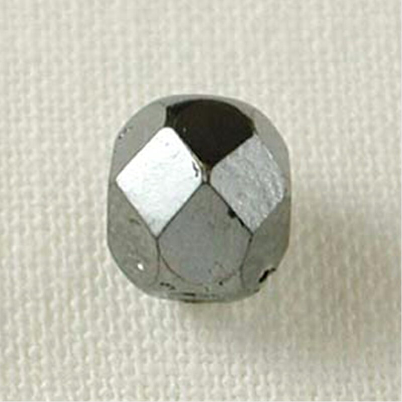 ファイアポリッシュ(ダイヤカット) ジェットヘマタイト ダイヤカット カットガラス ファイヤーポリッシュ チェコビーズ ビーズ ガラスビーズ ラウンド 丸 ハンドメイド ハンドメイドアクセサリー 手芸 パーツ 材料