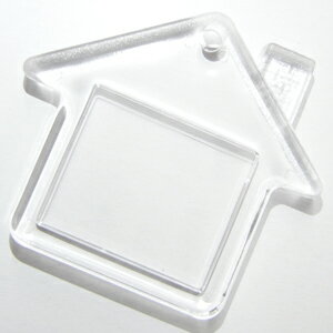 ハメパチ CAK-L25A(KI) 25x30mm ハウス型 本体のみ フック ストラップ キーホルダー アクリル手作り キーホルダー アクキー 写真キーホルダー 写真 推し 推し活 ペット 卒業 卒団 販促 記念品 クリア 家 2