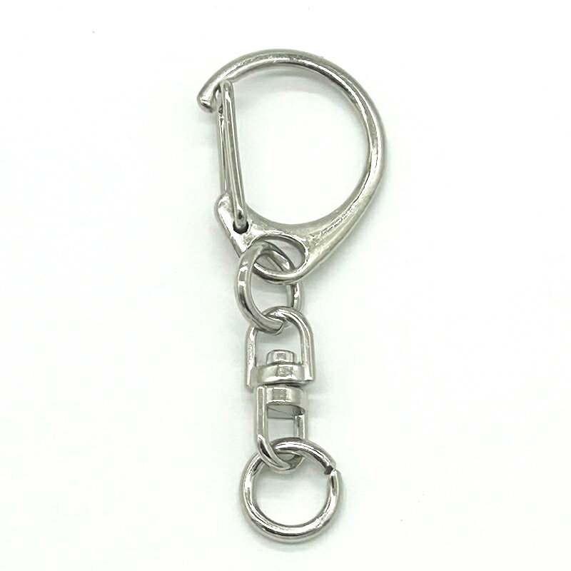 ワンタッチキーホルダー(S) CWH CAS22 SWV-S 全長38mm 銀色 5個 100個 1000個 9000個 キーホルダーパーツ 金具 キーホルダー金具 ナスカン 丸カン 回転カン チャーム ハンドメイド 手作り イベント フリマ ギフト tsukuro-dot-com-10013346 作ろ!ドットコム サンプル画像2