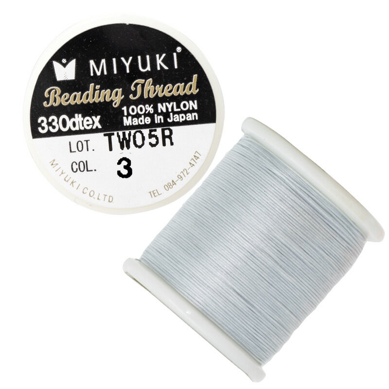 MIYUKI ビーズステッチ糸 K4570-3 グレー #40 (0.2mmφ) 50m巻・500m巻 1個 灰色 ライト グレー シルバー ビーズ刺繍 ビーズステッチ用 糸 テグス ナイロン アクセサリー ジュエリー ビーズ 製作 ハンドメイド 手芸 クラフトのサムネイル