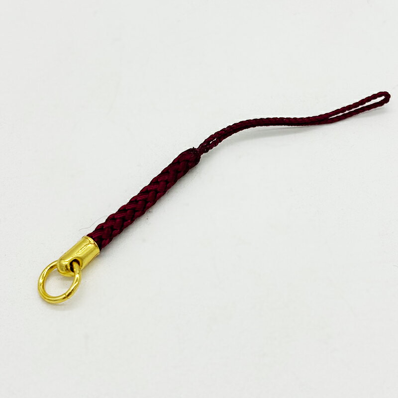 丸カン付根付紐 21BR 茶(金メッキ) 約78mm 根付 根付紐 ストラップ ストラップ金具 お守り 神社 ちりめん ちりめん細工 和柄