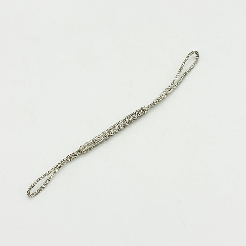 並坪 キャップ無 根付紐 05C-M 銀 約90mm 根付 根付紐 ストラップ ストラップ金具 お守り 神社 ちりめん ちりめん細工 和柄 帯留め 両紐
