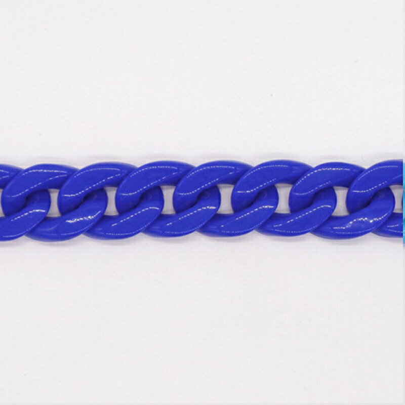 プラスチックチェーン PLC-23 ブルー 20cm(16コマ) プラチェーン プラスチックチェーン チェーン 楕円 オーバル キーホルダー アクセサリー 推し活 推しカラー 基礎 デコ カラフル