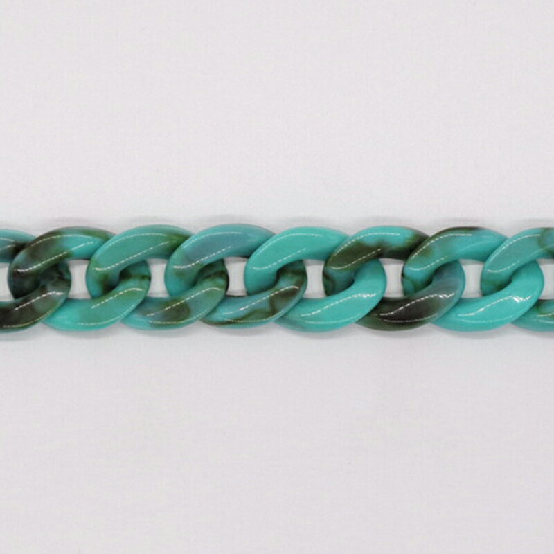 プラスチックチェーン PLC-37 マーブルグリーン 20cm(16コマ) プラチェーン プラスチックチェーン チェ..