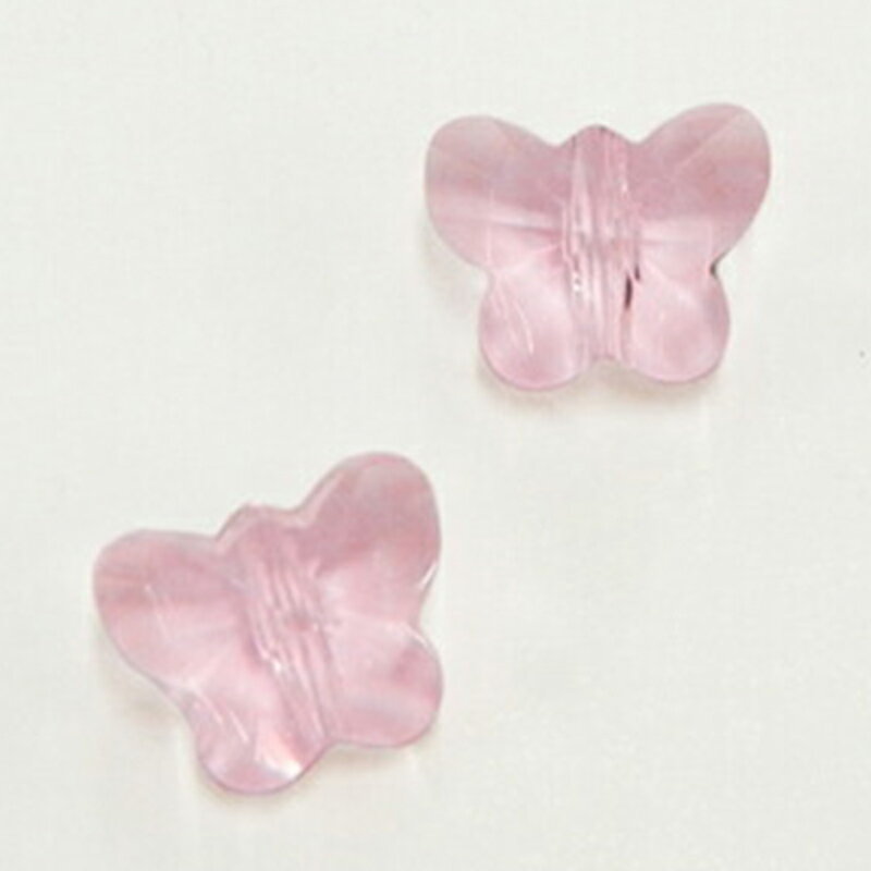 SGストーン 蝶 SGCH 08 ライトローズ 10x8x6mm 4個 ガラスビーズ 多面カット 穴あき チャーム パーツ ガラスチャーム ハンドメイドアクセサリー