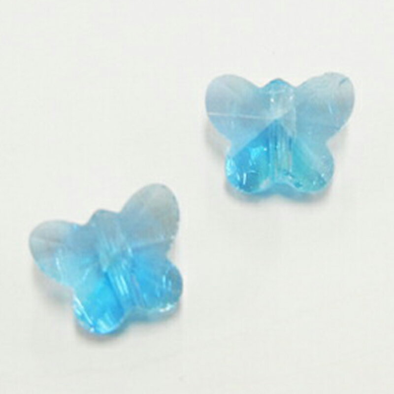 Rakuten - SGストーン 蝶 SGCH 13 アクアマリン 10x8x6mm 4個 ガラスビーズ 多面カット 穴あき チャーム パーツ ガラスチャーム ハンドメイドアクセサリー