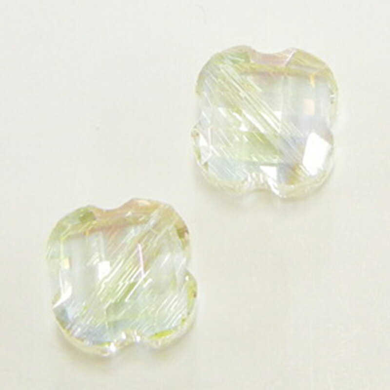 Rakuten - SGストーン クローバー SGCL 03 ゴールデンシャドー 10x10x6mm 4個 ガラスビーズ 多面カット 穴あき チャーム パーツ ガラスチャーム ハンドメイドアクセサリー