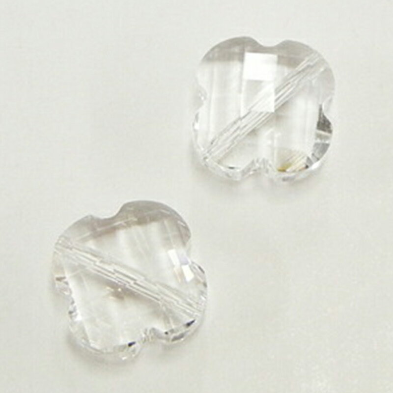 Rakuten - SGストーン クローバー SGCL CRY クリスタル 10x10x6mm 4個 ガラスビーズ 多面カット 穴あき チャーム パーツ ガラスチャーム ハンドメイドアクセサリー