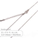 ステンレス ネックレス 潰し 小判 チェーン JTSC-1 SS001-18 太さ約1mm 全長45cm 1本
