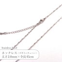 ステンレス ネックレス デザイン チェーン JTSC-9 SS009-18 太さ約2mm 全長45cm 1本