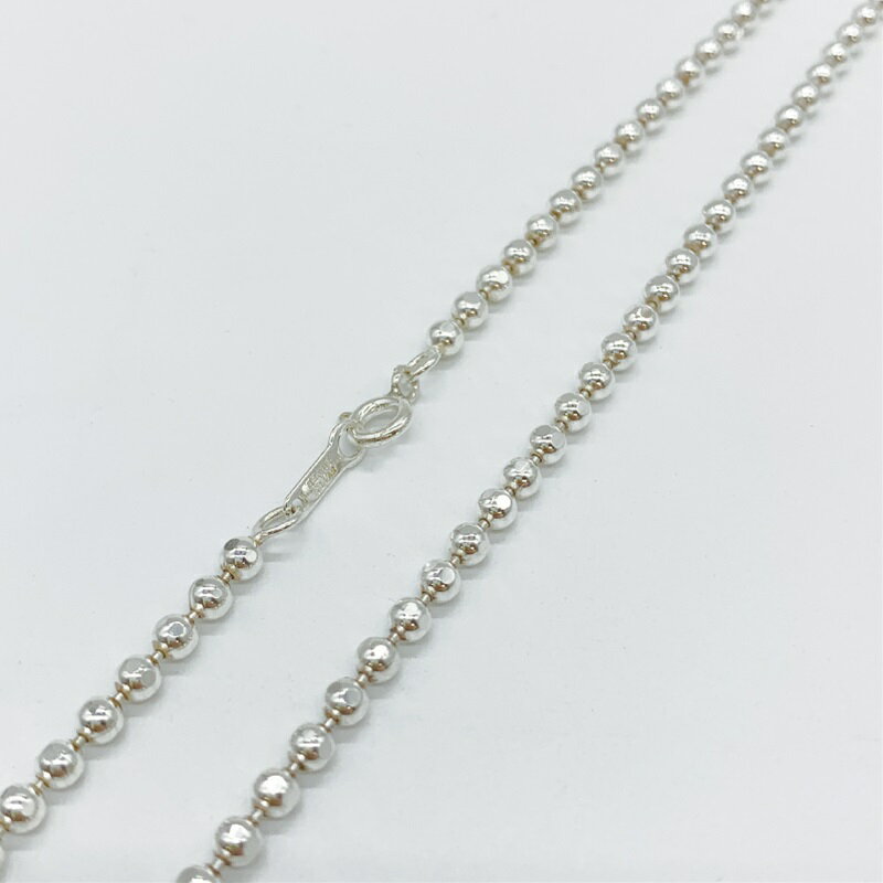 Rakuten - シルバー925 ネックレス カット ボールチェーン SVBCH3045 φ3.0mm 全長45cm 1本