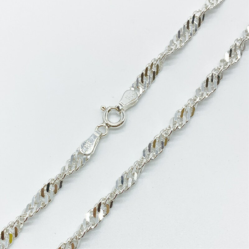 Rakuten - シルバー925 ネックレス カット スクリュー チェーン SVDS60 線径0.6mm 1本