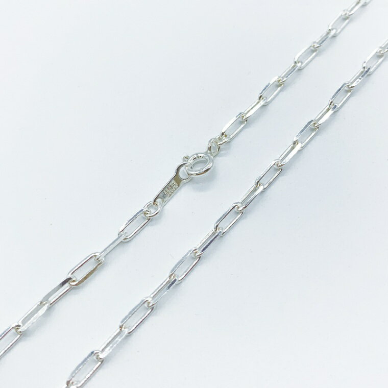 シルバー925 ネックレス 荒目 小判 4面カット チェーン SVLCI8045 線径0.8mm 全長45cm 1本