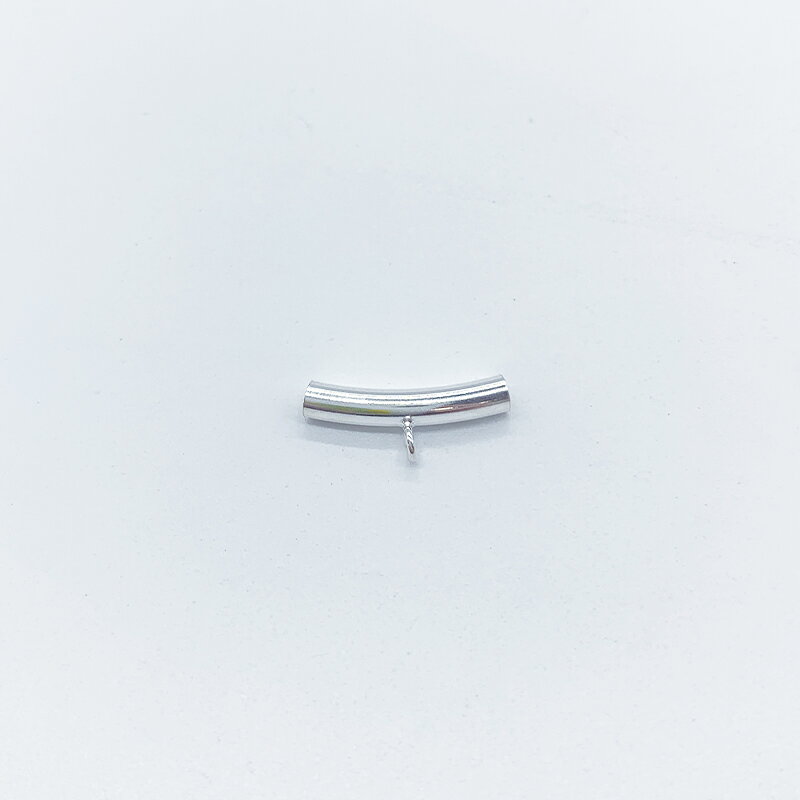 シルバー925 曲線 丸パイプ カン付 SVPPE1 2.8x15mm φ3mm 1個