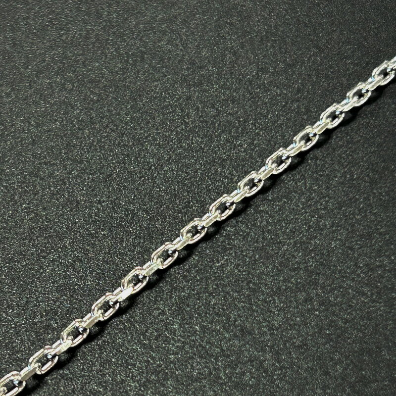 【10cm単位】シルバー925 SV925 2面カット小判チェーン CL002C 線径0.8mm