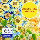 訳ありにてお買得!!【50cmカット済】シーチング 「ひまわりのステンドガラス」 コットン100% /生地/小物/綿/入学/ デジタルプリント/和柄 ハンドメイド フラワー 花柄 ひまわり 夏 浴衣 甚平 ステンドグラス ヒマワリ