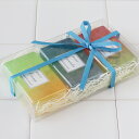蒼SOAP 石けん3個透明ギフトBOX 【メール便】お得なセット販売 ひとつひとつ手作りしたキラキラのグラデーションが美しい透明アロマソープ そのままギフトとし...