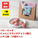 【代引き不可】べ三―ミャオ にゃんこクランチチョコ5個入 苺味 10袋セット【送料無料 クランチチョコ チョコ チョコギフト お菓子 スイーツ デザート バレンタイン バレンタインギフト ギフト プレゼント ノベルティ 販促 販促品 プチギフト 低額ギフト いちご 苺】