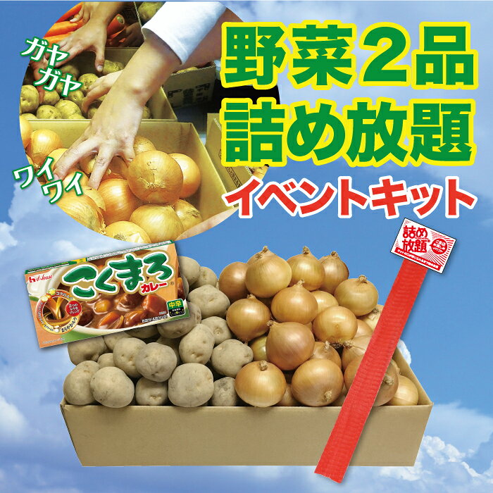 【送料無料】野菜2品 詰め放題キット こくまろカレー付 1セット約46名分【イベントキット 詰め放題 詰合せ 詰め合わせ つめほうだい つかみどり つかみ取り ギフト ノベルティ 来店プレゼント 粗品 景品 ギフト ノベルティ お祭り 感謝祭 縁日 展示会 町内会 野菜ギフト】