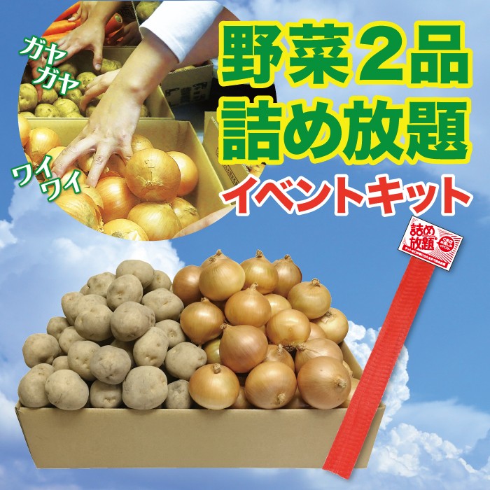 Set, Assortment - 【送料無料】野菜2品 詰め放題キット 詰め放題ネット付 1セット約46名分【イベントキット 詰め放題 詰合せ 詰め合わせ つめほうだい つかみどり つかみ取り ギフト ノベルティ 来店プレゼント 粗品 景品 ギフト ノベルティ お祭り 感謝祭 縁日 展示会 町内会 野菜ギフト】