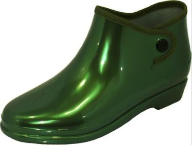 レインシューズ・ブーツメタリックカラー　グリーンAS-3M【純国産】レディース　雨靴　雨具　ショート丈　ゴム　長靴…