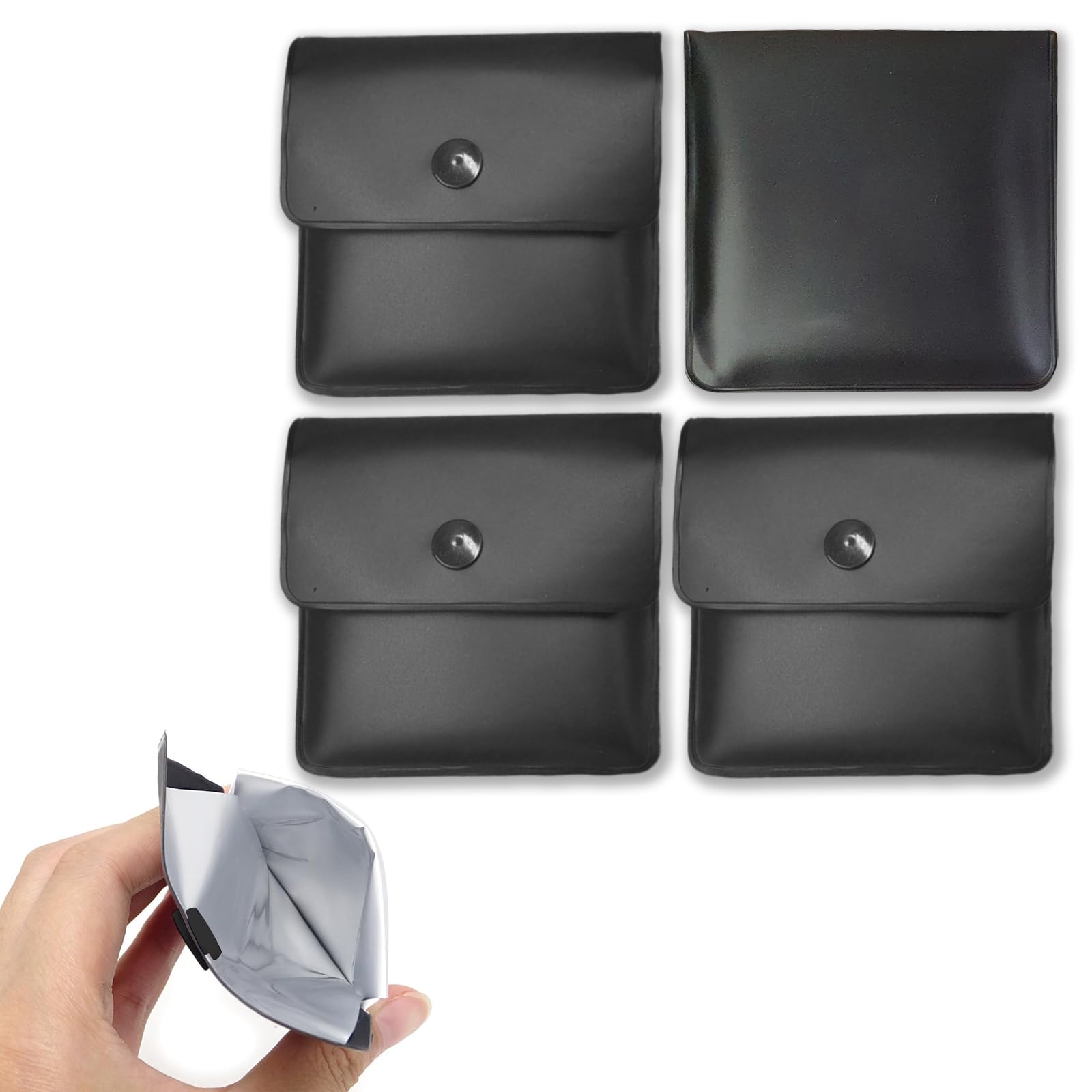＼在庫一掃セール／【即納】携帯灰皿 4枚入 携帯用灰皿 収納ポーチ 携帯用吸い殻入れ 携帯タバコ灰皿 ポケット エチケット 屋外 喫煙所 ポータブル おしゃれ 小型 密閉 軽量 送料無料