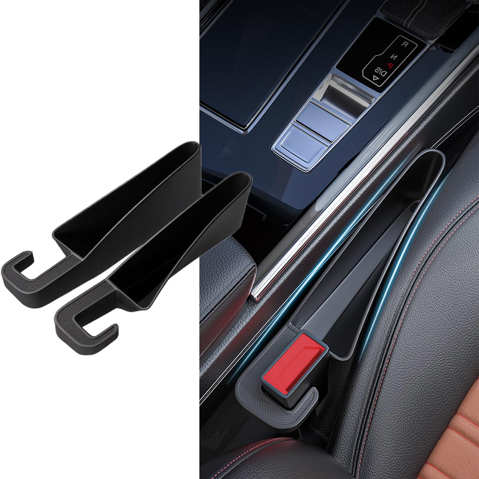 新型 BMWに適用 X1 車用シート隙間埋め 小型設計 車 シート隙間埋めクッション 充電ポート付き 落下防止 小物入れ 内装パーツ 取付簡単 2個セット