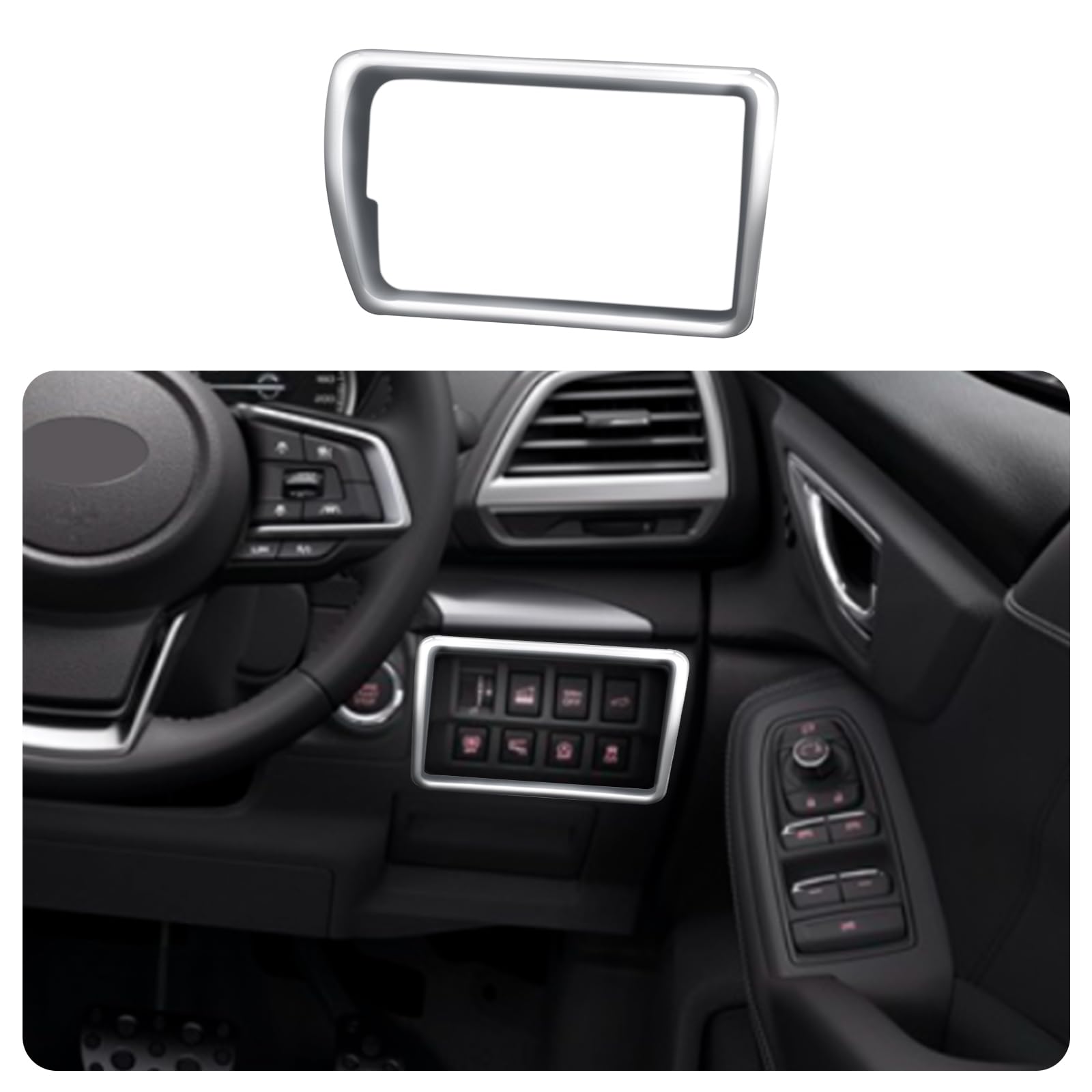 スバル フォレスター SK系 2018.8-2023 専用ヘッドライトスイッチカバー コンソールスイッチガーニッシュ インテリアパネルSubaru New Forester 専用設計内装 パーツ アクセサリーABS1枚【シルバー【マット仕上げ】】