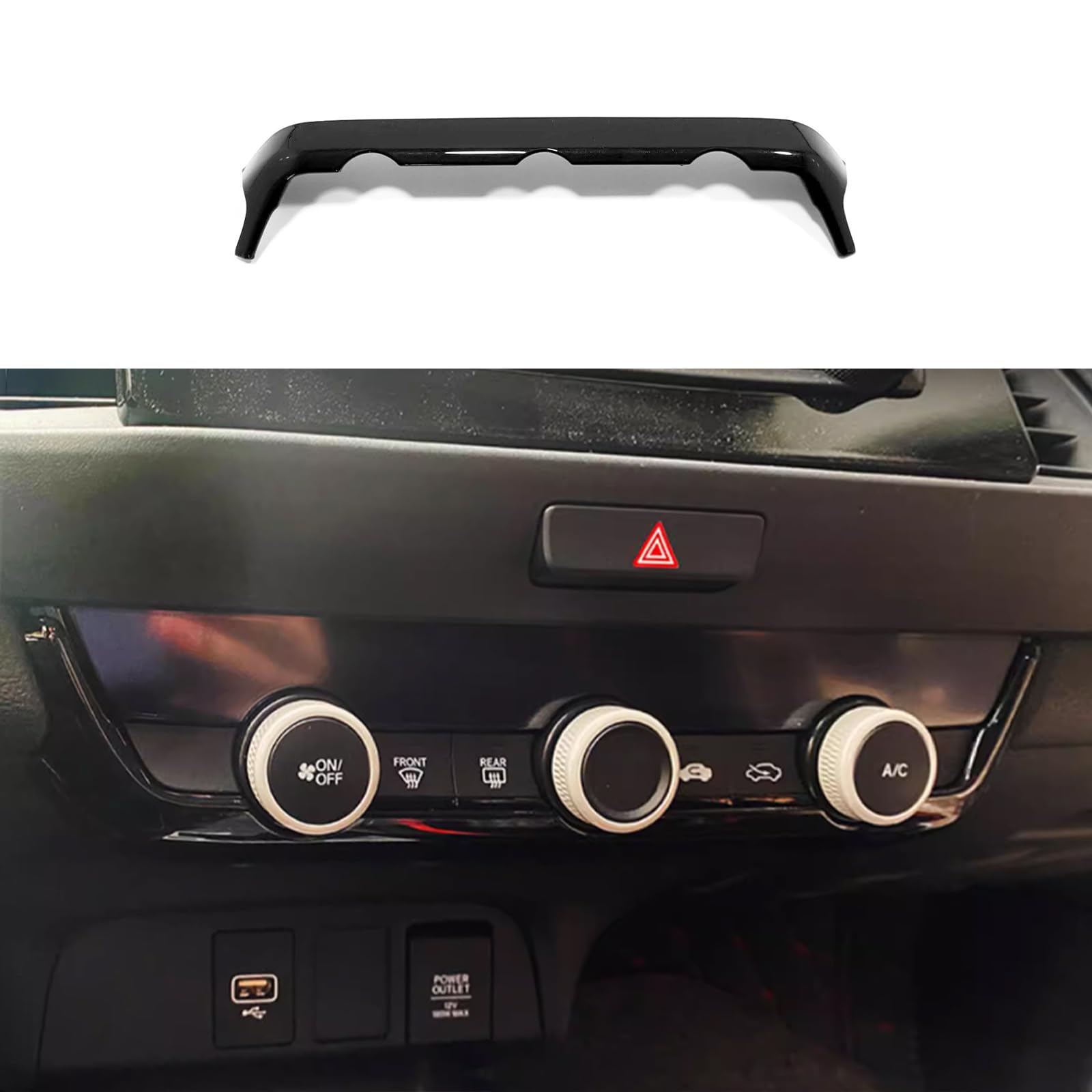 ホンダ 新型 フィット 4代目 GR系 専用中央エアコン リング ガーニッシュ フロントエアコンスイッチパネルHonda Fit 専用設計内装 パーツ アクセサリーABS1枚【ブラック】