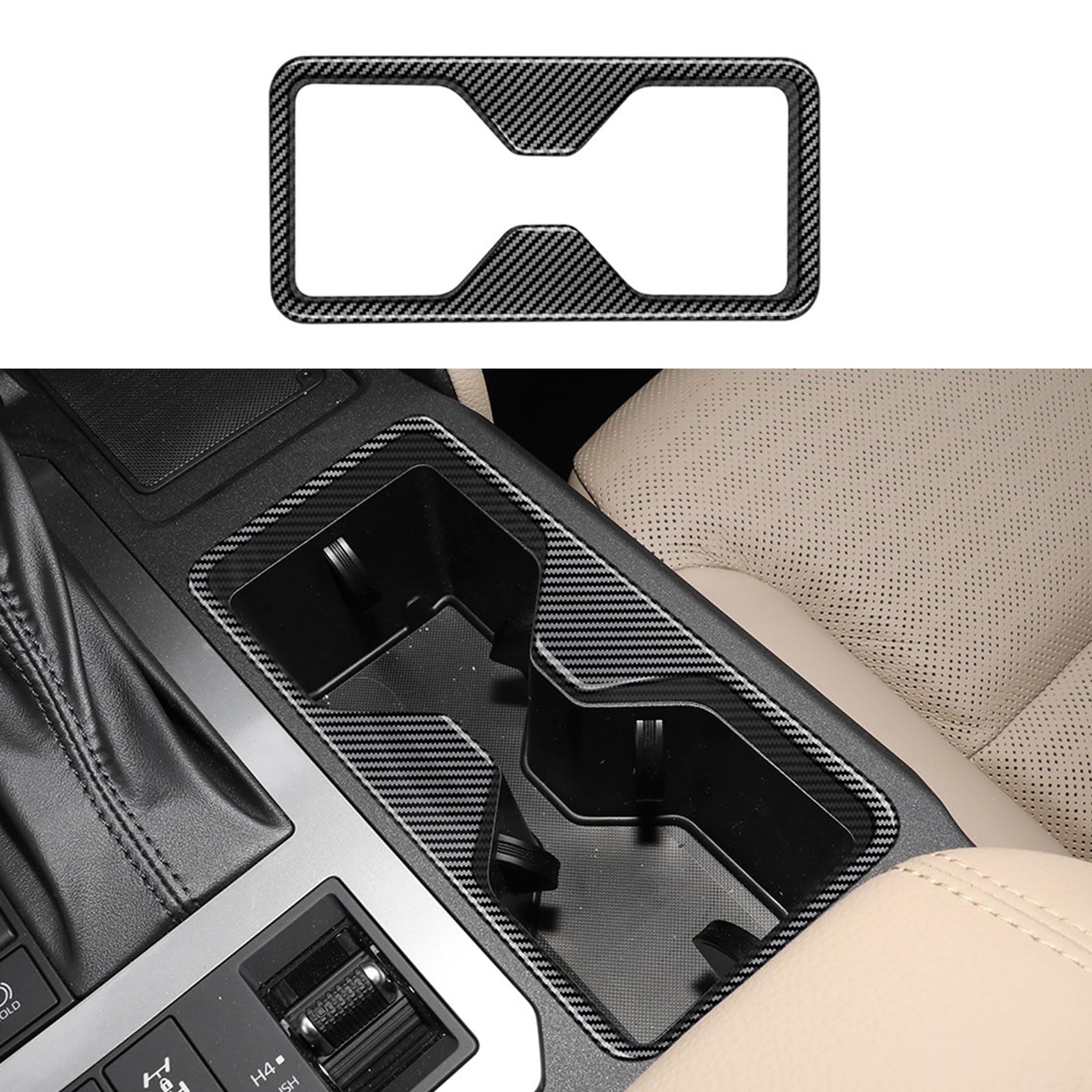 トヨタ 新型 ランドクルーザー 250系 専用 センターコンソールカップホルダーカバー 新型 LAND CRUISER 250系 専用内装 パーツ アクセサリーABS1枚【カーボン調】