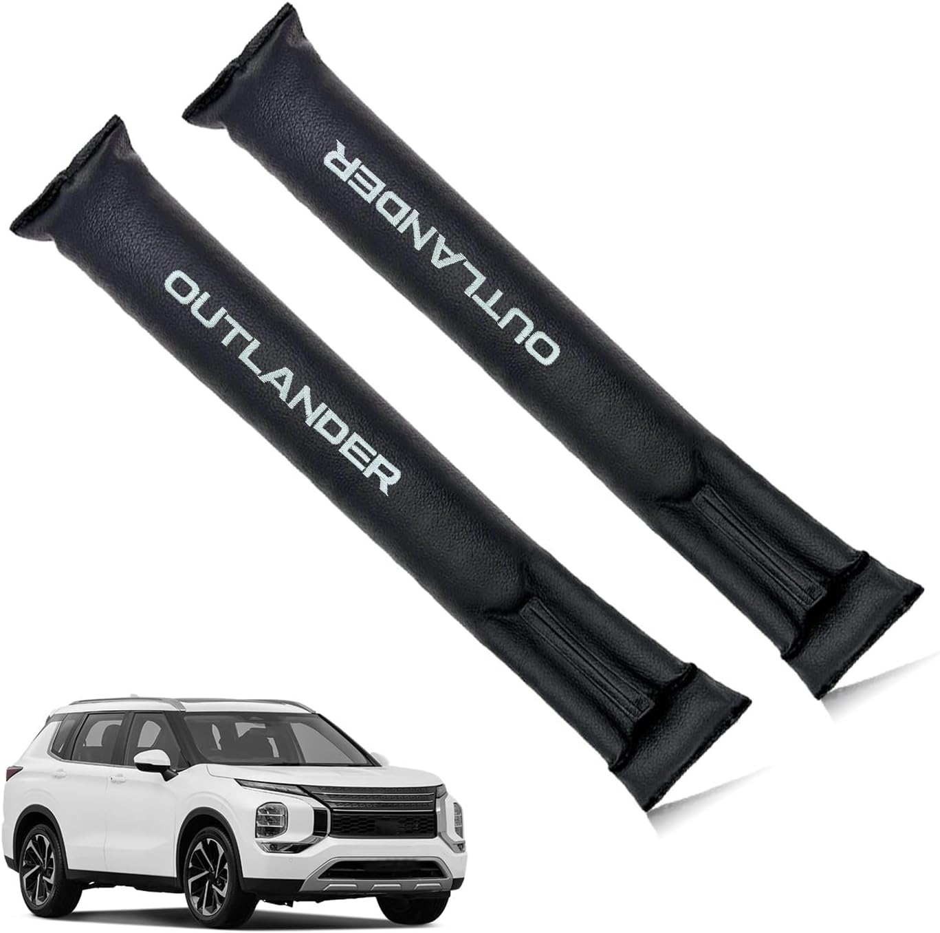 シート隙間埋めクッション 新型アウトランダー OUTLANDER PHEV GN0W GN系(2021年12月~現行) 刺繍 車用 シートサイド隙間埋め スボーツ式 運転席 助手席 ゴミ小物類 落下防止 プリントロゴ入り小物入れ 2本セット