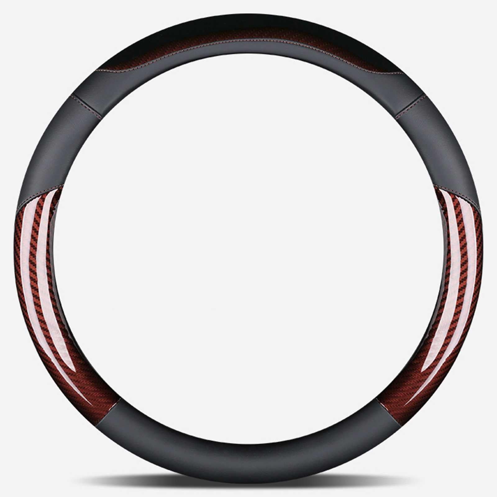 三菱 アウトランダー / エクリプスクロス ステアリングカバー カーボンファイバー 通気性 滑り止め 吸汗性 汎用 おしゃれ 丸型