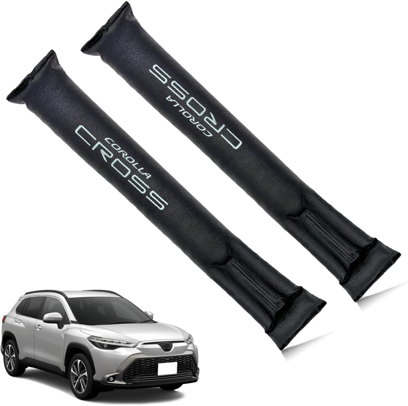 シート隙間埋めクッション 新型カローラクロス 10系(2021年9月～) 刺繍 車用 シートサイド隙間埋め スボーツ式 運転席 助手席 ゴミ小物類 落下防止 プリントロゴ入り小物入れ 2本セット