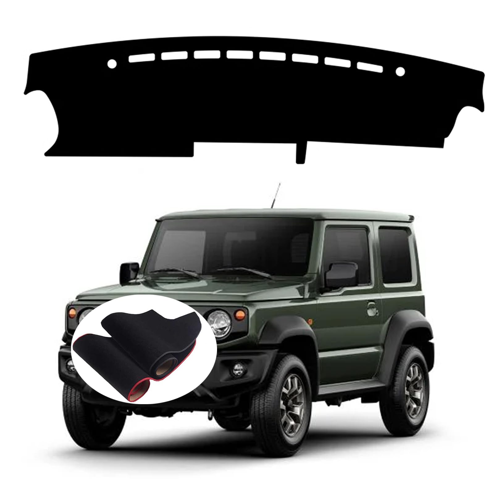 新型 に適用スズキ JIMNY 2019 ダッシュボードマット 車種専用設計 ダッシュボードカバー 抗紫外線パッド ポリエステル素材 無臭シリコン滑り止め 日焼け止め 遮光マットインテリアアクセサリー【ブラック】 Black