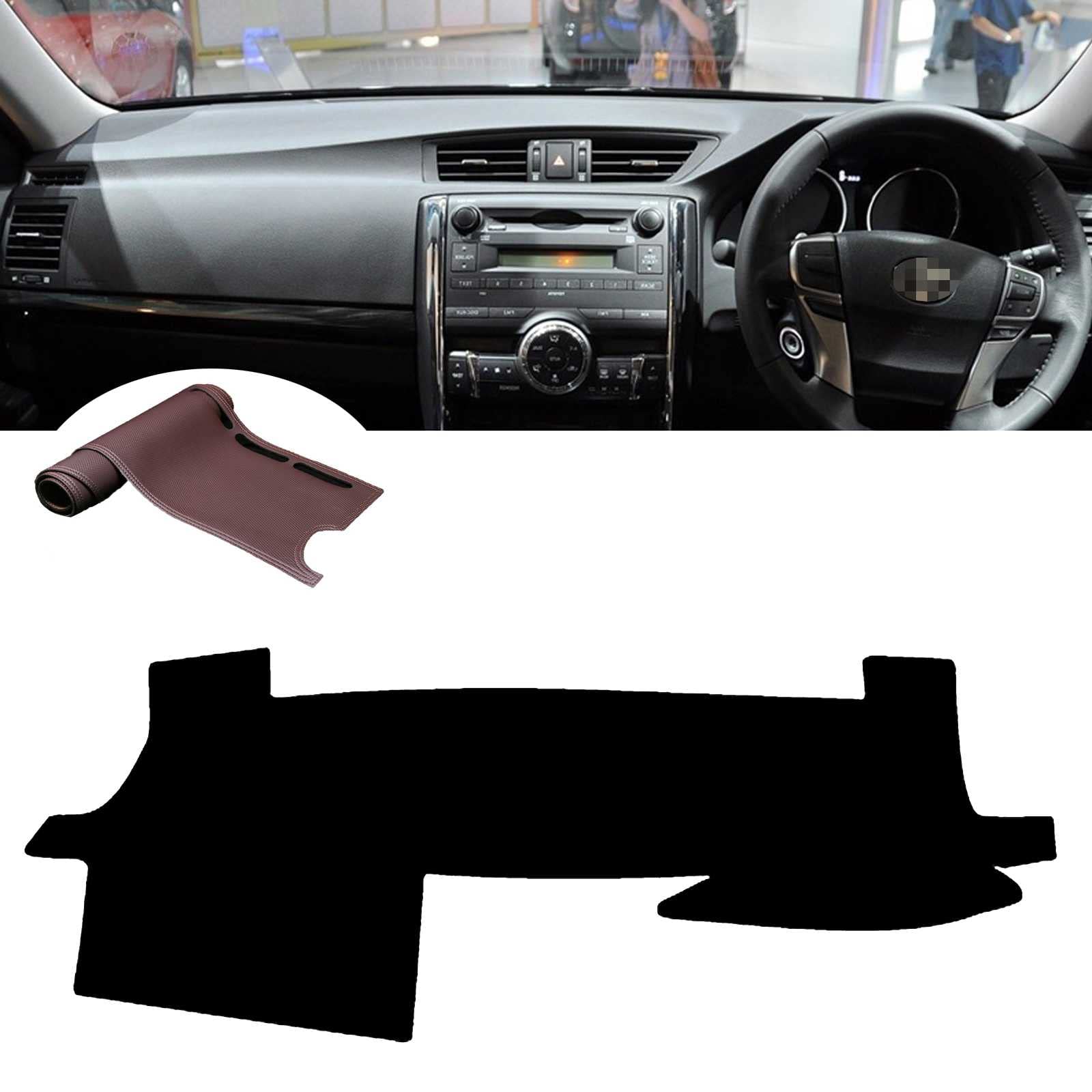 ダッシュボードマット トヨタ マークX 130系に適合 滑り止め ダッシュボードカバー MARK X 130 2009~2019 ダッシュボードライト インテリア アクセサリー 保護マット 視界がクリア インテリア アクセサリー 耐熱性 耐久性 カー用品【カーボンファイバーレザー素材】