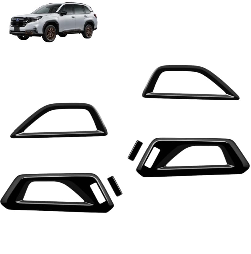 「フォレスター Forester SL系 2025年4月ー」インナー ドアハンドルカバー 前側＆後側 室内ドアハンドルフレーム キズ防止 ガーニッシュ アクセサリー スバル対応品 (カーボン調)