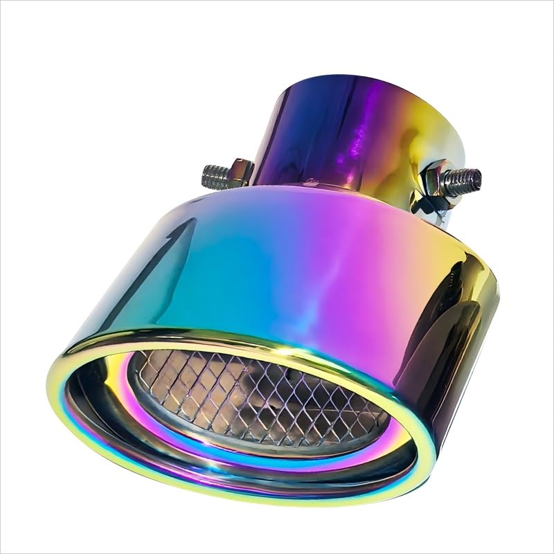 トヨタ プリウスα (Prius α) 40系 ZVW4#型 2011年5月~ 2021年3月 モデル専用 マフラーカッター 下向き取付可能 ステンレス製 軽自動車/乗用車専用 排気管カスタムアクセサリー 角度調整&簡単装着で車の外装を格上げ（車用マフラー テールパイプ 装飾パーツ）(マルチカラー)